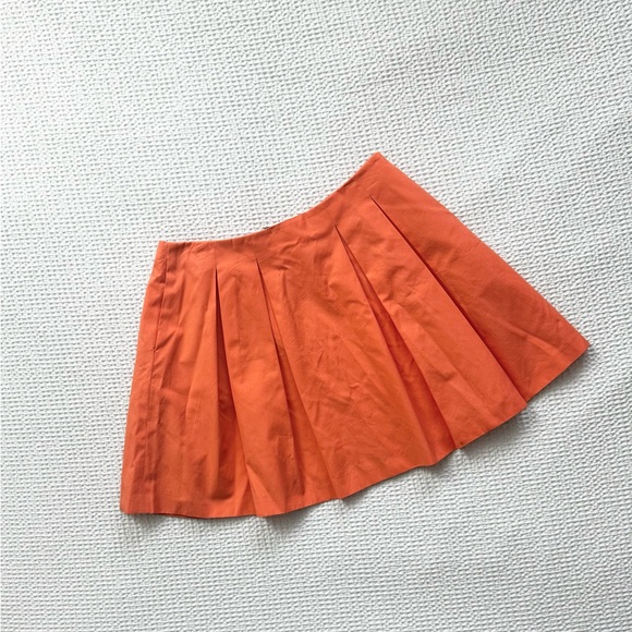 Jiomart Orange Pleated Tennis Skirt Plus Size Women's Vibrant